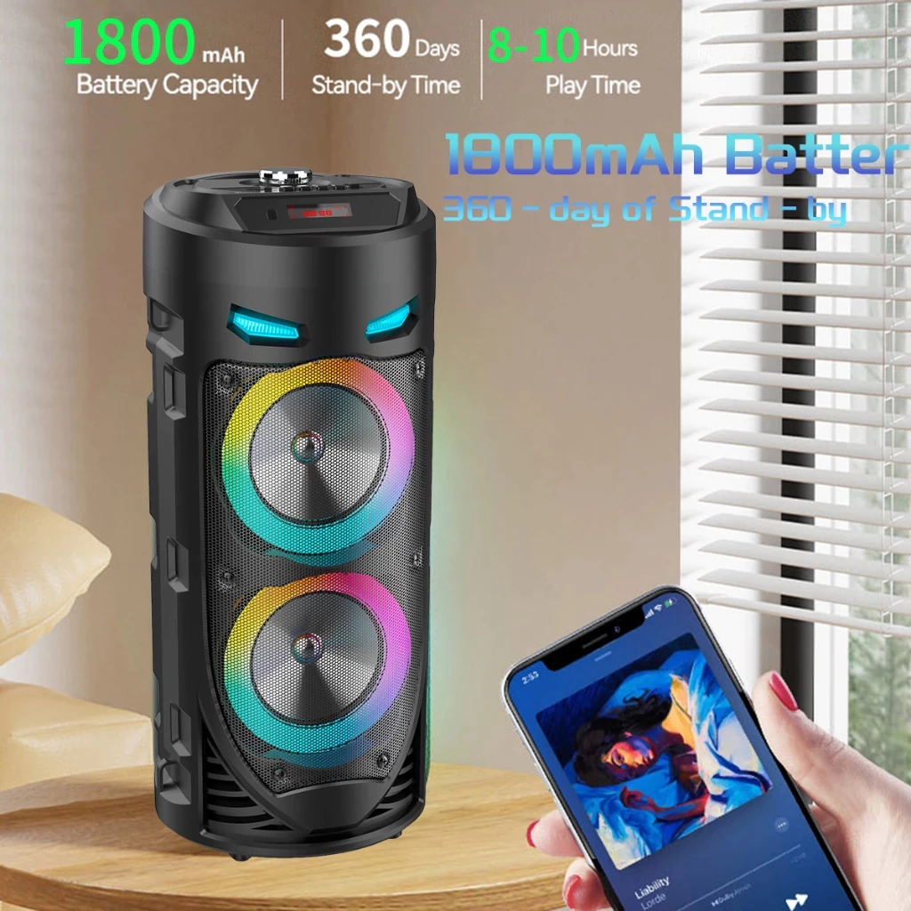 Party Speaker Bluetooth Karaoke Portable 4 inch*2 Super Bass Salon Full Bass Besar ZQS4239S