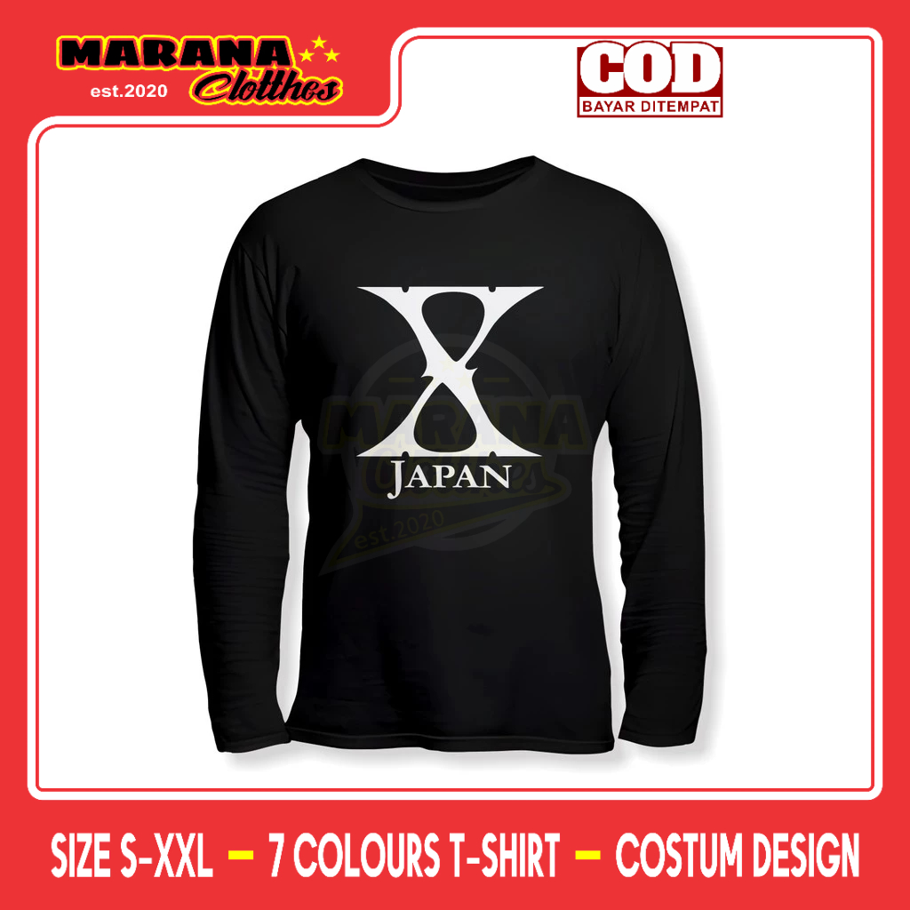 Kaos Band X Japan Logo Lengan Panjang Baju Musik