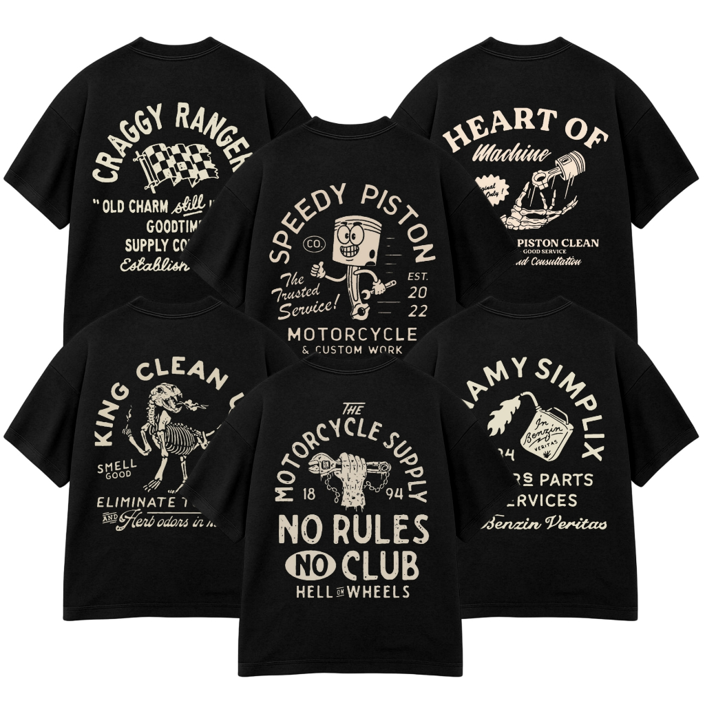 Combedmedia Kaos Pria Dewasa Garage Racing Simple Hitam Lengan Pendek Original GRG004