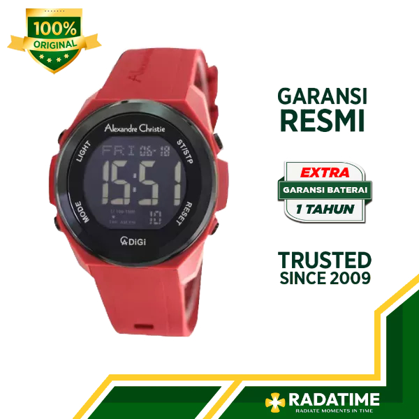 Jam Tangan Pria Alexandre Christie DiGi 100% Original Red 9342 MHRIGBARE