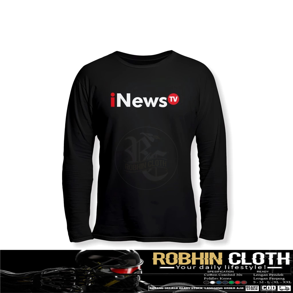 Kaos Baju iNews TV Lengan Panjang Baju Perusahaan