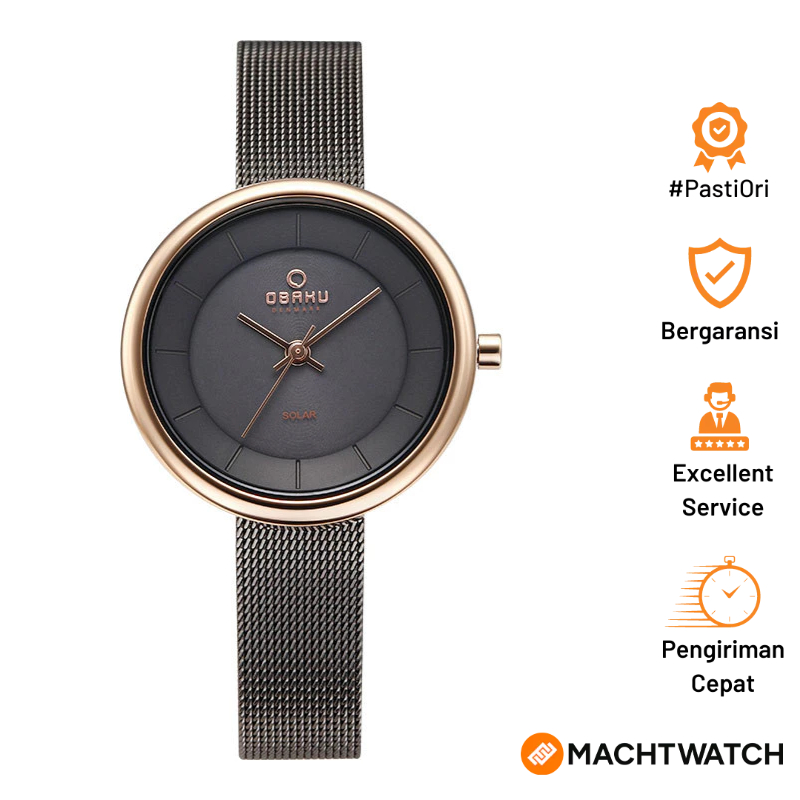[PAYDAY SALE] Jam Tangan Wanita Obaku V206LRVJMJ Lys Granite Grey Dial Gray Mesh Strap