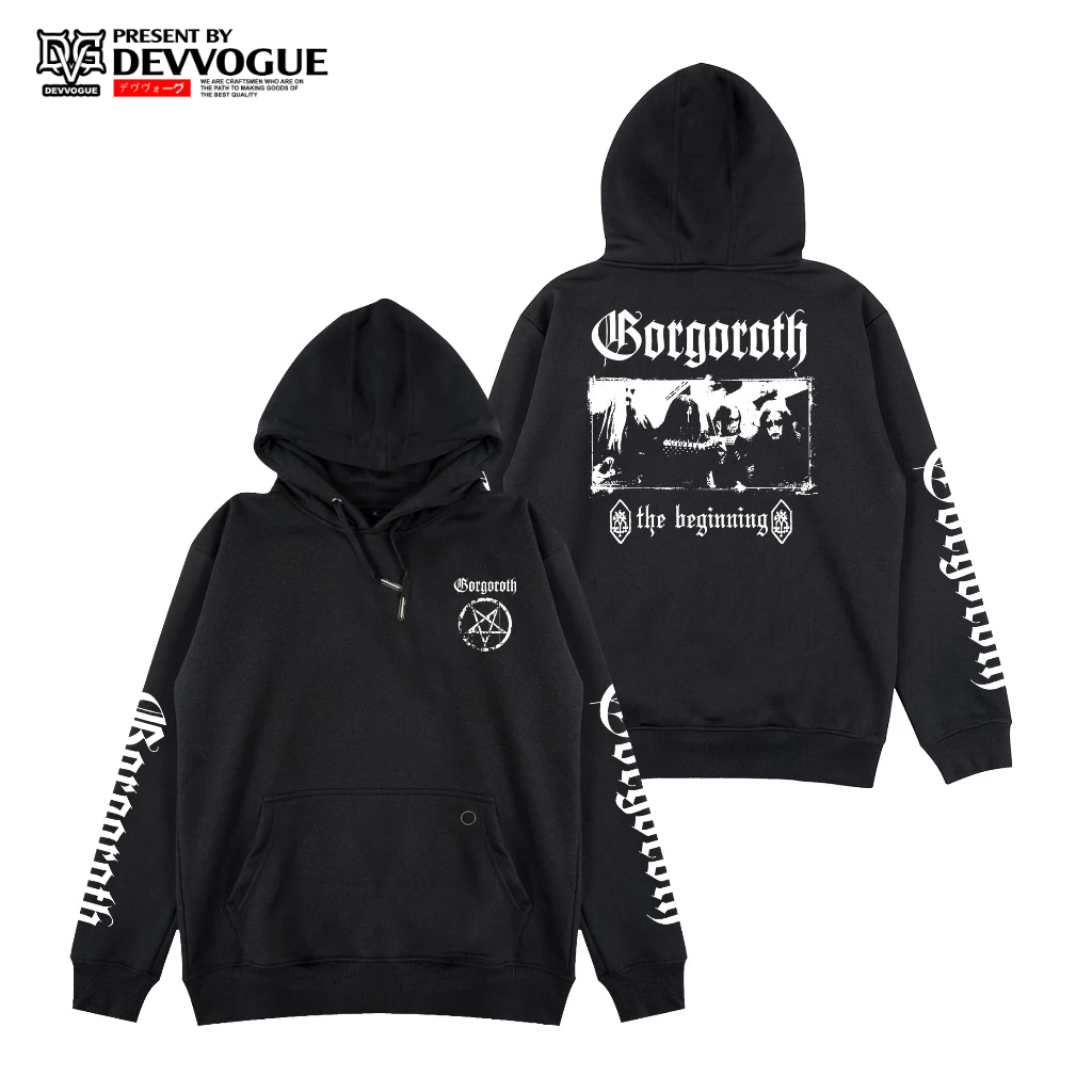 DEVVOGUE Hoodie Distro Gorgoroth 100% Cotton Fleece