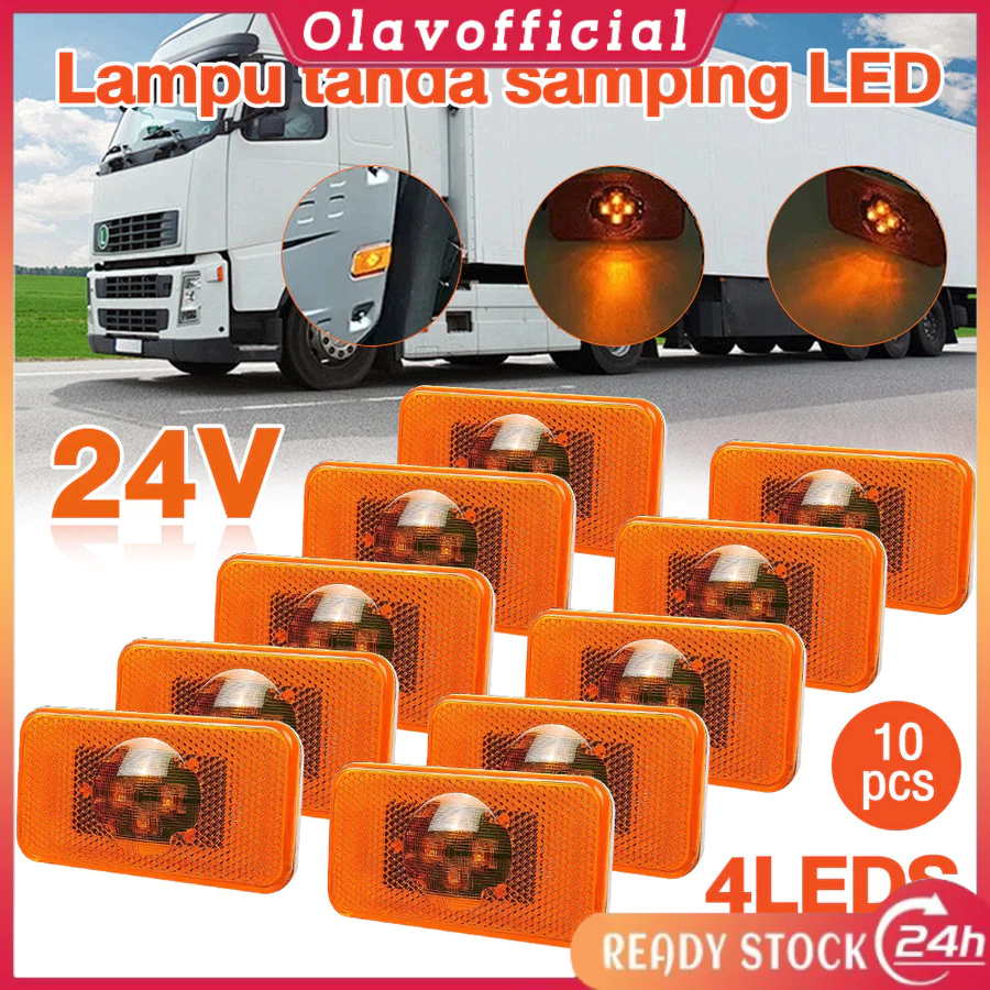 10PCS Lampu Sein Samping Truk LED / Lampu Variasi Truk / Lampu Volvo / Lampu / Truk Lampu Led / Truk