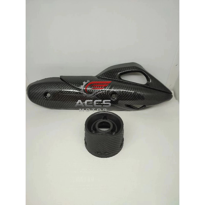 Paketan pcx 2in1 cover tutup knalpot pcx 150 karbon dan corong knalpot pcx 150 karbon
