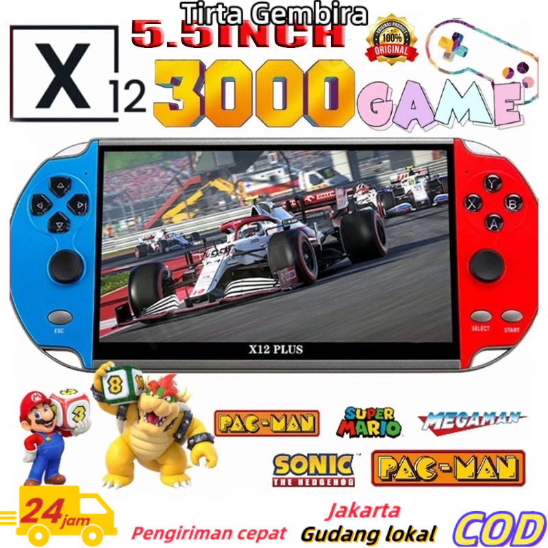 5.5inch-PSP X12/X7PLUS Gameboy Retro Video Game Console 8GB Bawaan 9999+ Game 5.1 inch Handheld Game