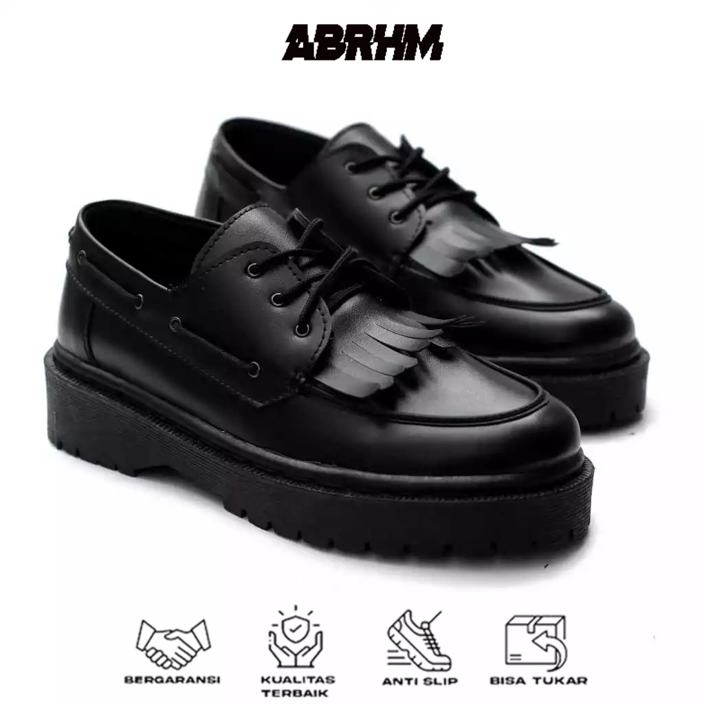 ABRHM Sepatu Pantofel Oxford Pria Formal Hak Tinggi Pria Kerja