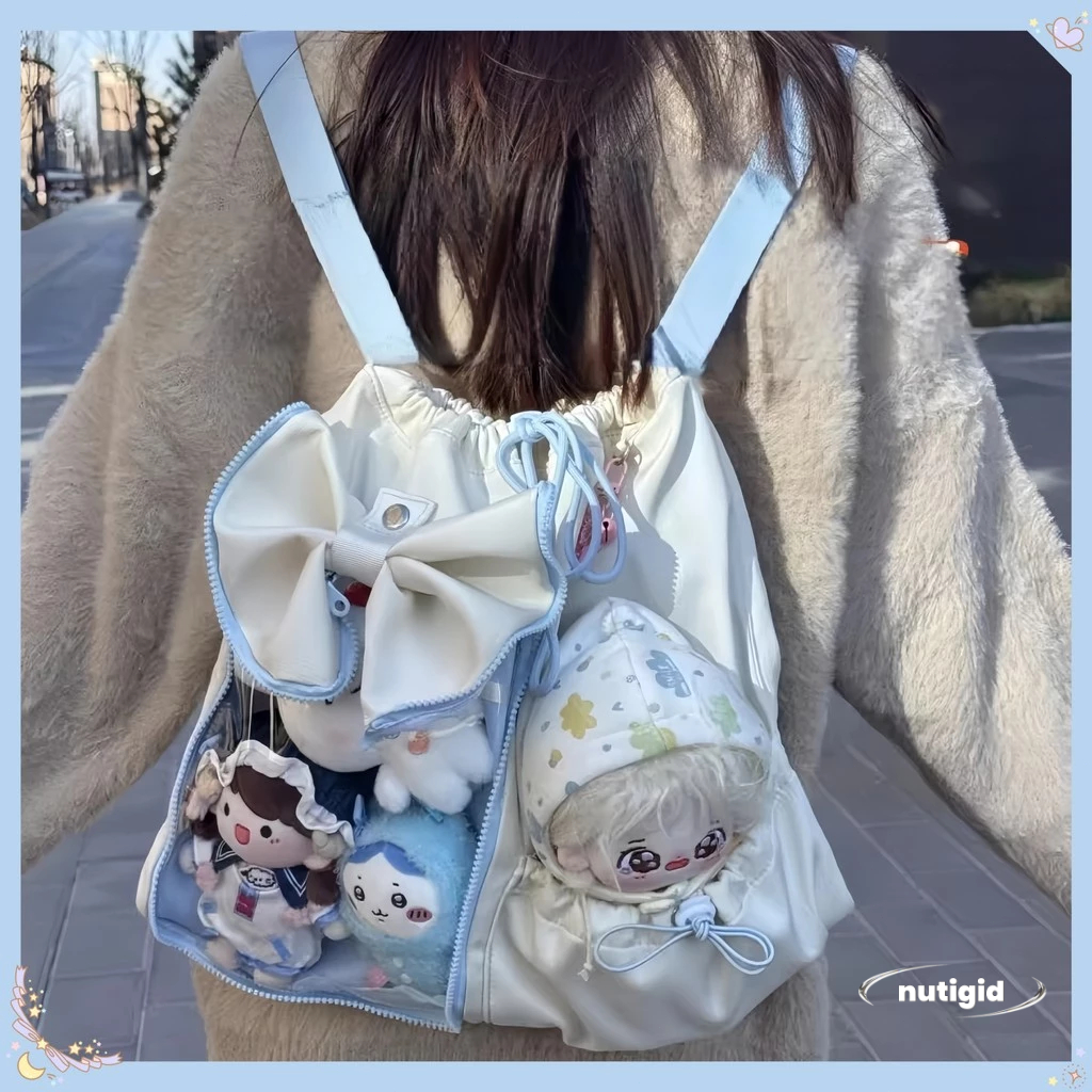 [COD] Tas Ransel Serut Anime 20CM Doll Itabag/Gaya Akademik Ins Backpack/Kantong Banyak dengan Panel