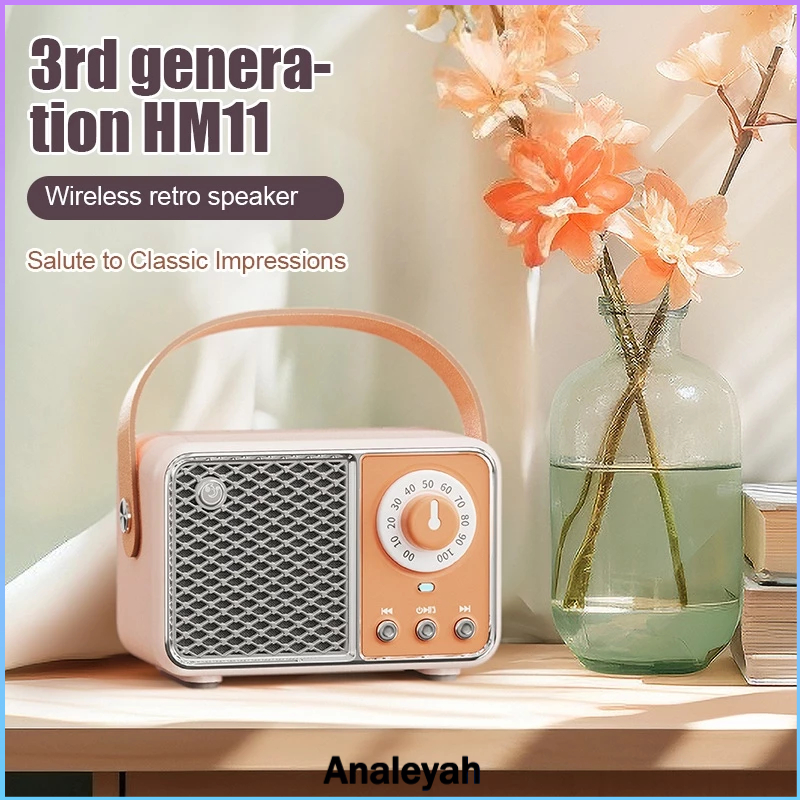 Speaker Bluetooth Wireless Bass Portable HM11 portabel musik bepergian Retro Bluetooth Speaker Bass 