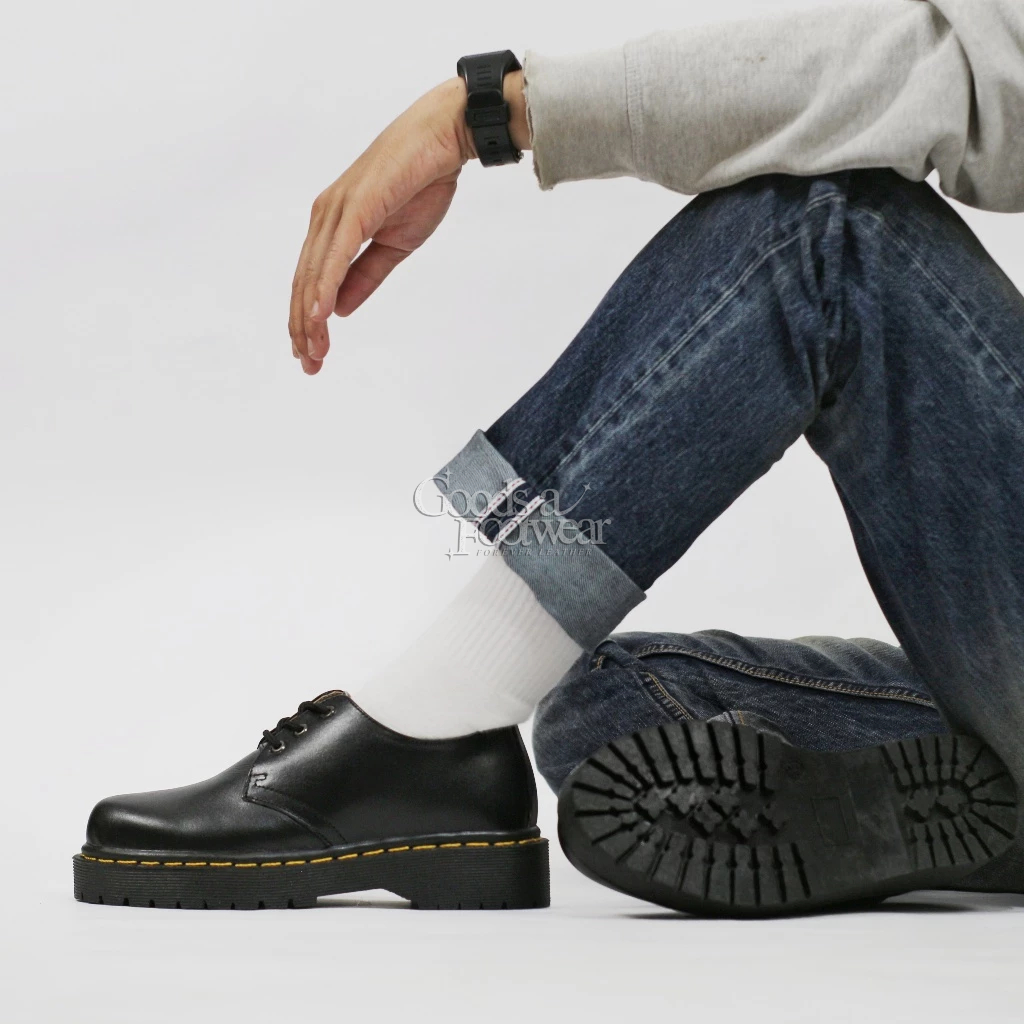 HOT DEALS ICARDI - SEPATU DOCMART PRIA DERBY LOW BOOTS 3 HOLE NONGKRONG SKENA