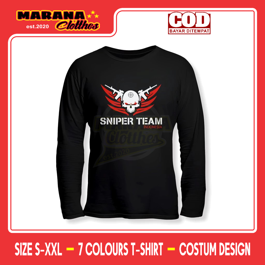 Kaos Sniper Team Indonesia Lengan Panjang Baju Sport