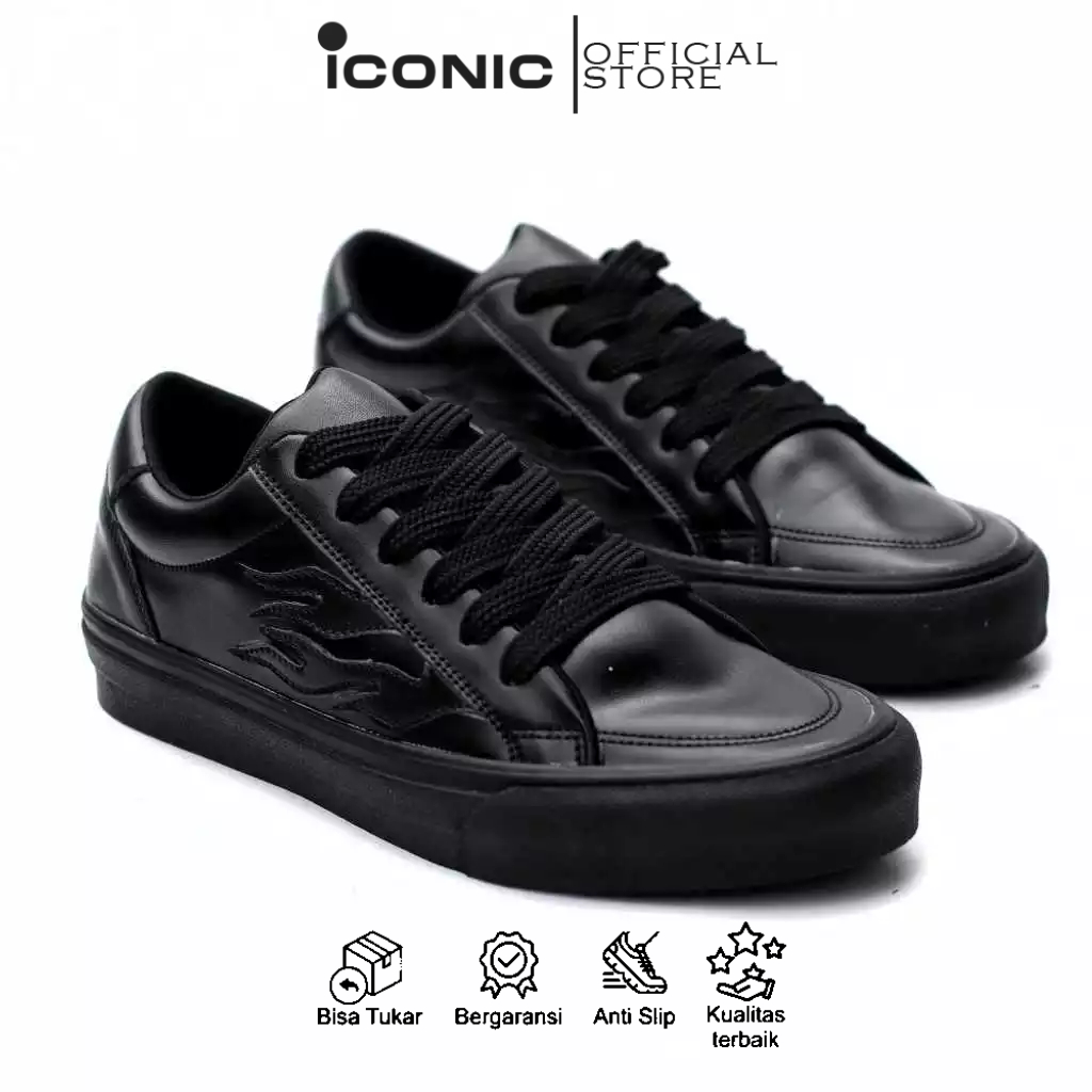 Sepatu Sneakers Pria Casual Hitam Ukuran Besar