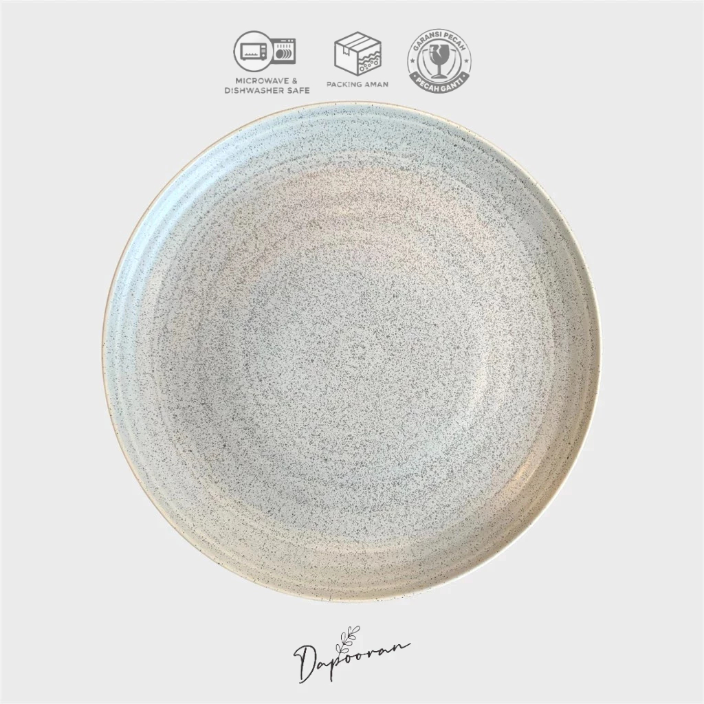 Grey Terrazzo Cresent Salad Plate/Sharing Plate/Salad Plate/Plate HORECA/Keramik Cantik/Plate Aesthe