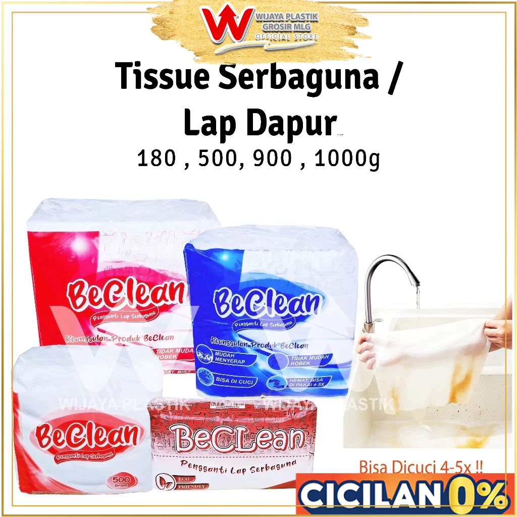 Tissue/Lap Dapur Serbaguna ( 180 500 900 1000g ) [ BeClean ] --- @Pack | 1/2KG 1 KG Tissue kompor la