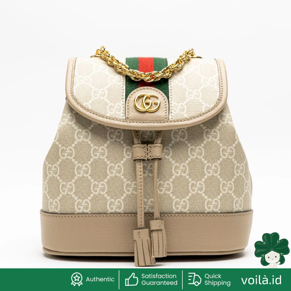 Ophidia GG Supreme Canvas Mini Backpack Beige White