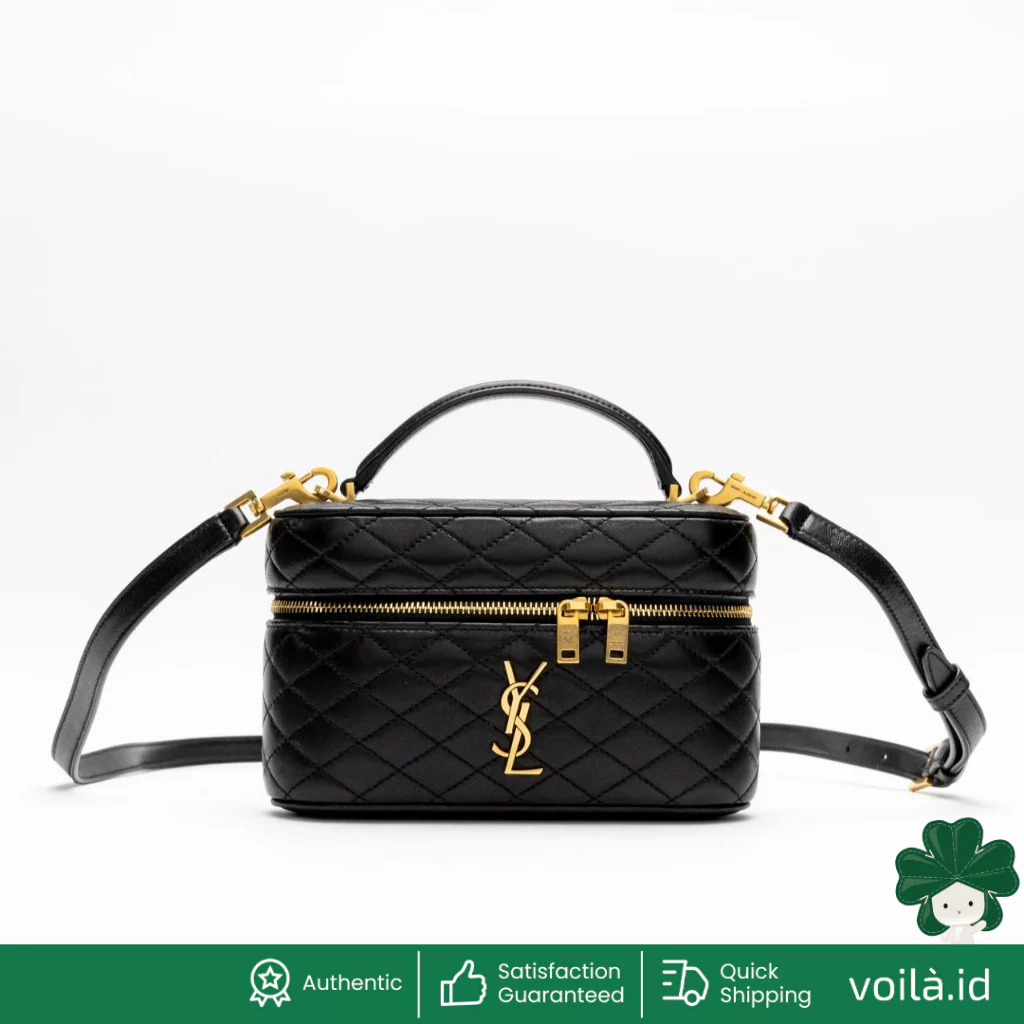 Gaby Vanity Bag Lambskin Leather Black