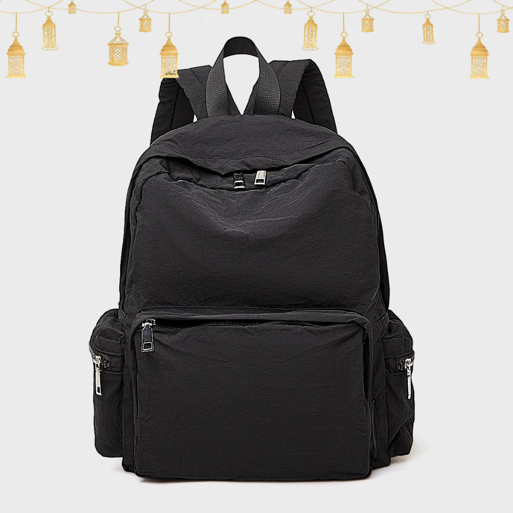 FOXER Tas Ransel Wanita Kapasitas Besar Tas Ransel Sederhana Tas Ransel Kain Lembut