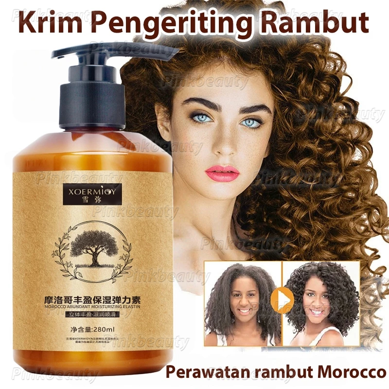 Cream Rambut Keriting Curl Cream Rambut Keriting 280ml Krim Pengeriting Morocco krim Keriting Gel Ra