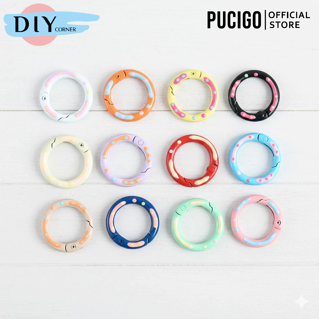 Ring Ganci [1 Pcs] Gantungan Kunci O Ring 24mm Pengait Ganci Donut Painting Luxury Warna