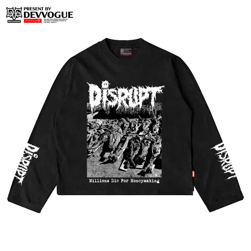 Devvogue Kaos Band Disrupt T-Shirt Boxy Longsleeve Combed 24s