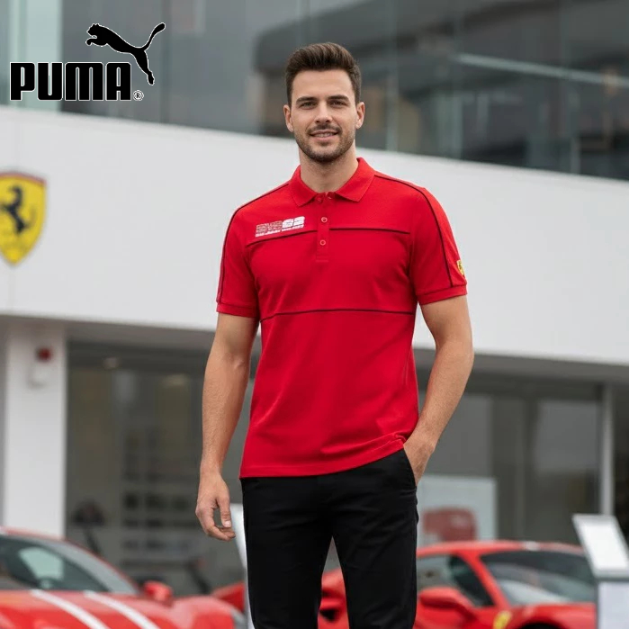 Puma Kaos Polo Ferrari Race Polo Rosso Corsa 535835 02