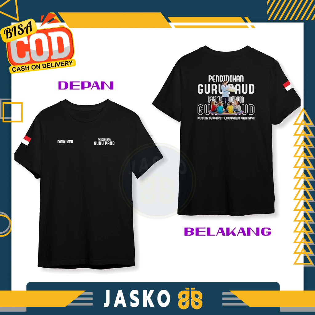 Baju Tshirt Pendidikan Guru PAUD Gratis Nama DB Kaos Distro