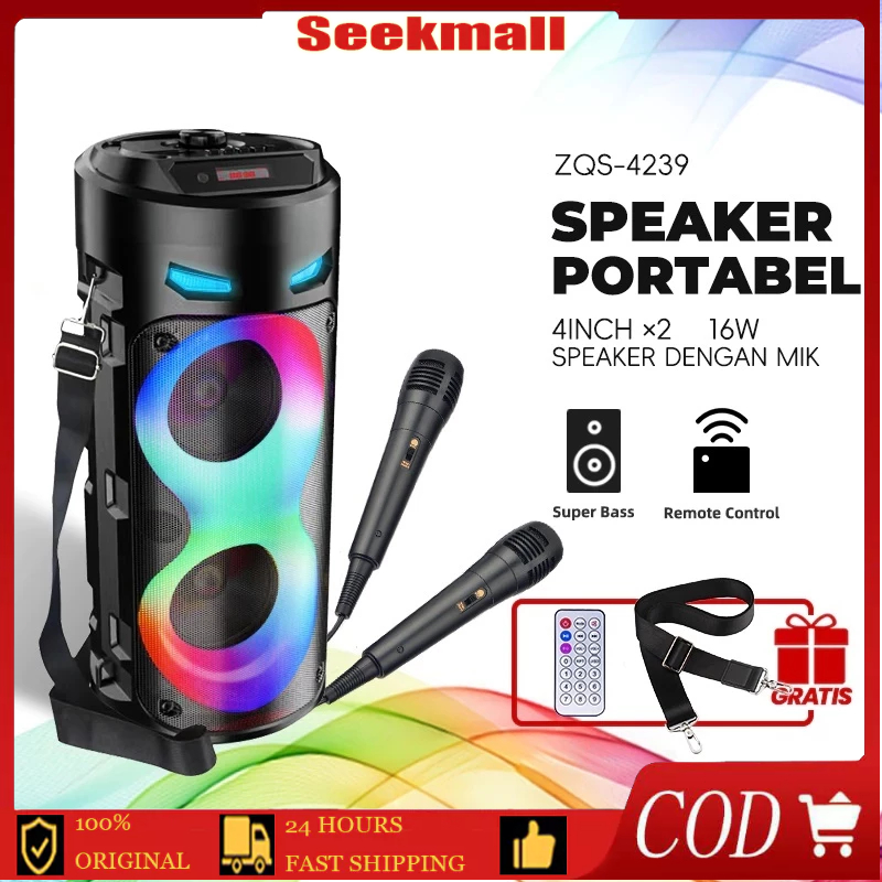 PRO MAX BASS MAIKET Speaker Bluetooth Karaoke Besar Super Bass with MIC Polytron Protable 8 Inch Wir