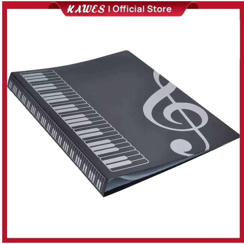 KAWES Nota Lembaran Piano Musik 40 Sheets Music Score Book A4 Insert-Type Folder Folding Music Score