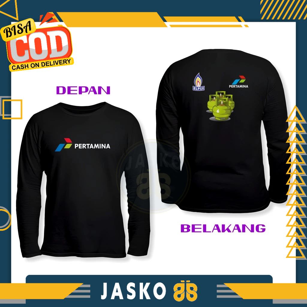 Baju Tshirt Elpiji Pertamina GAS ELPIJI BUMN PERTAMINA DB Lengan Panjang Kaos Distro
