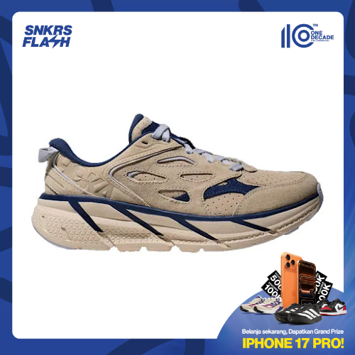 HOKA ONE ONE Clifton L Suede Oat Milk Blue Sepatu Lari Unisex - 1122571OTH - Size 37.3