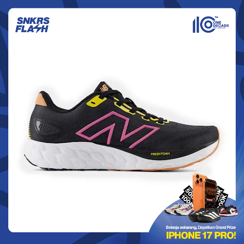 NEW BALANCE Freshfoam 680 V8 Black Pink Sepatu Sneakers Wanita - W680CM8 - Size 37.5