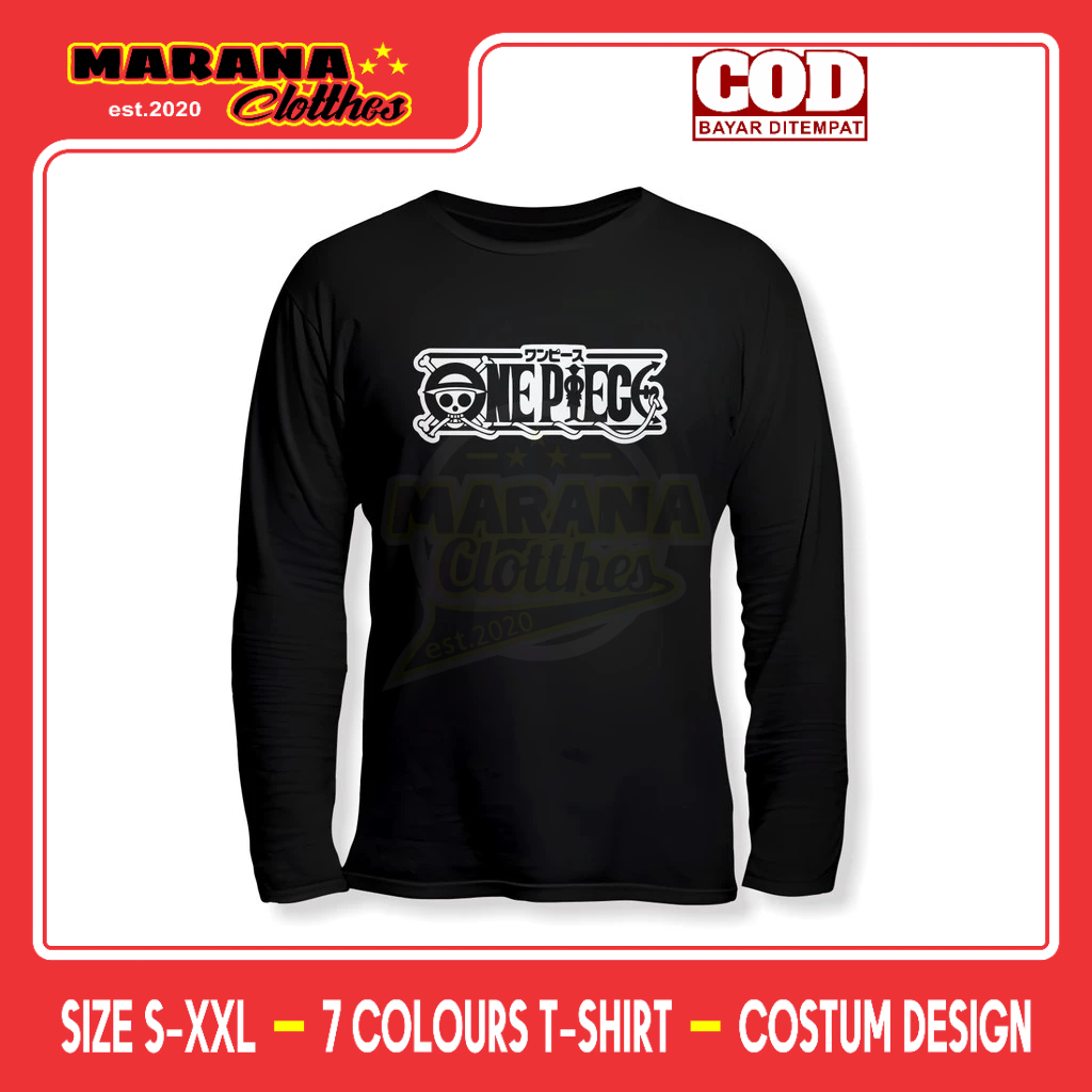 Kaos One Piece Logo Lengan Panjang Baju Anime