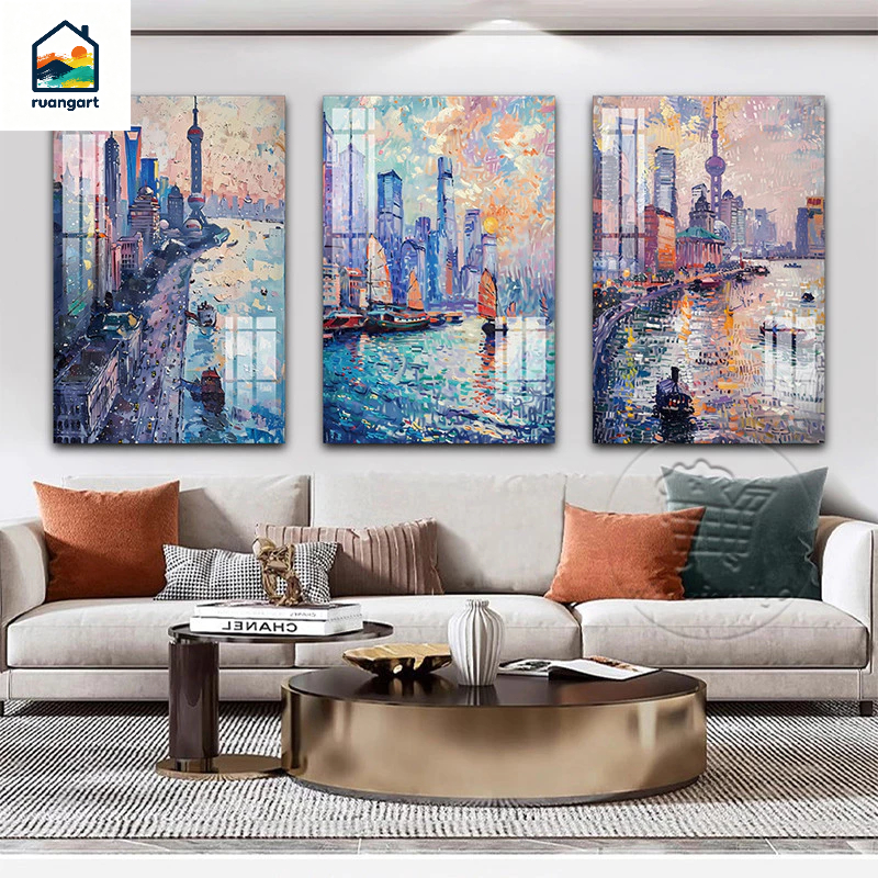 Lukisan Minyak Abstrak Pemandangan Lukisan Dinding Dekorasi Ruang Tamu Ruang Makan Dekorasi Kamar Ti