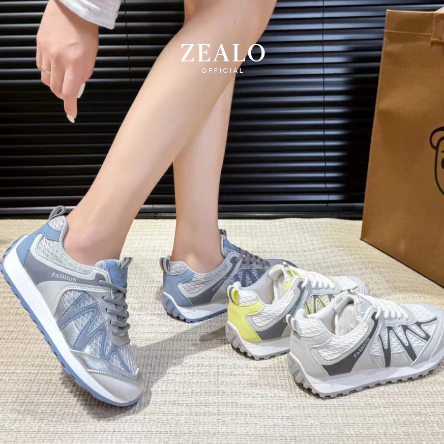 Zealo 394 Sepatu Sneakers Wanita Sporty Ringan Material Mesh Breathable Shoes
