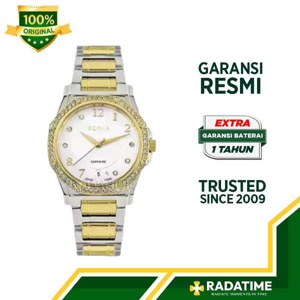 Jam Tangan Wanita Bonia Sapphire 100% Original -Gold BNB10395-2115S