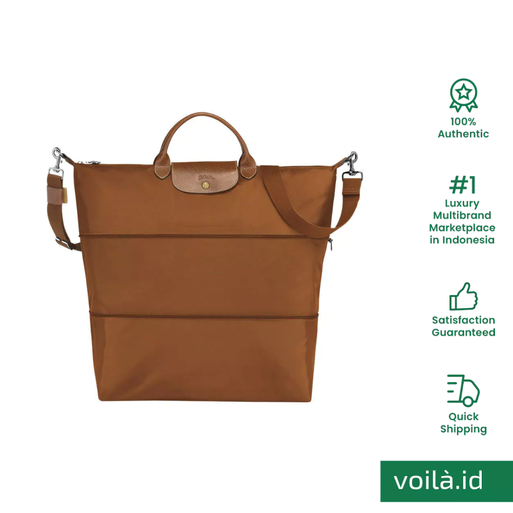 Le Pliage Expandable Travel Bag Brown
