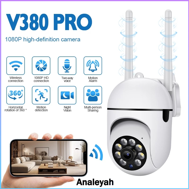 Outdoor Cctv V380 Pro 360° Monitoring Multi-User Online Motion Detection Video Replay IP66 Waterproo