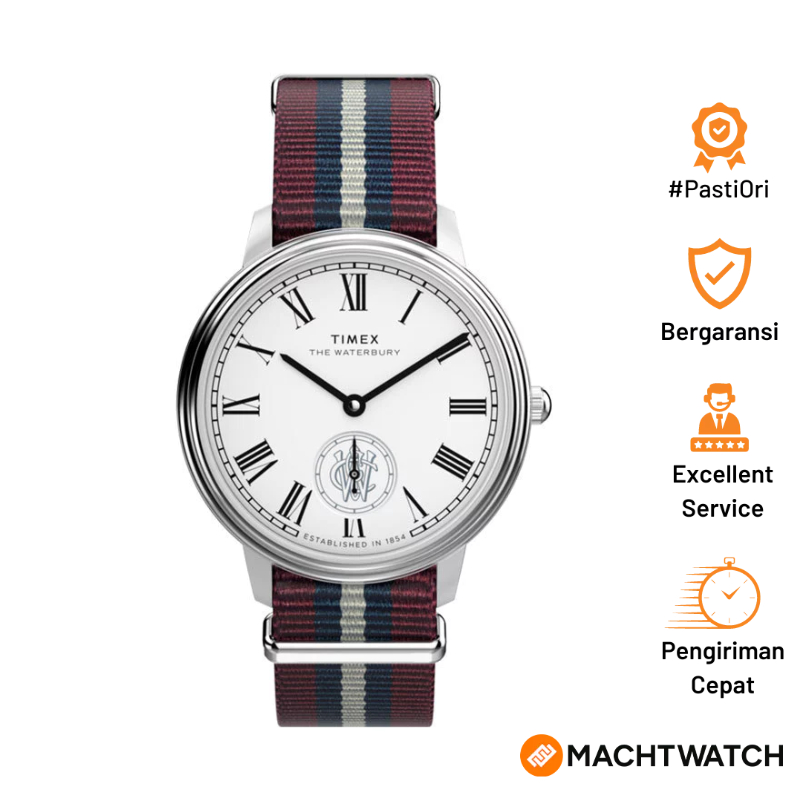 Jam Tangan Pria Timex Waterbury TW2Y27600 Metropolitan Sub-Second Silver Dial Multy Color Fabric Str