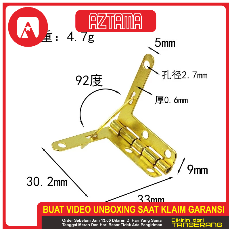 Engsel Siku (ISI 50 PCS) / Kotak Perhiasan / Box Hantaran /Box Mahar Souvenir Craft