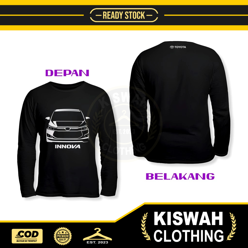 Kaos Tshirt Toyota Kijang Innova Reborn DB Lengan Panjang Baju Otomotif
