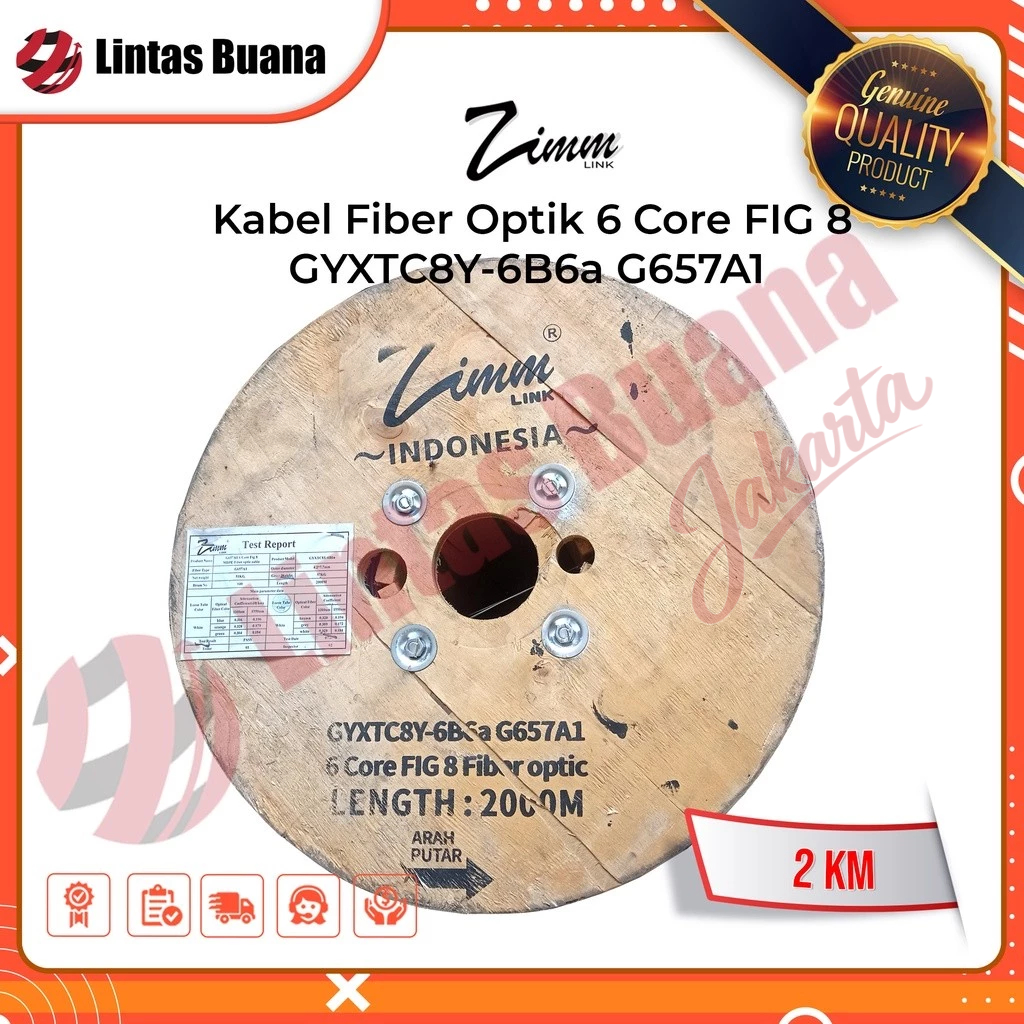 Kabel Fibr Optik  6Core FIGURE 8 2000 Meter Zimmlink