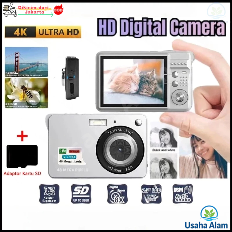 Camera Digital Digicam Kamera Pocket 48MP 1080P Kamera Mini / Kamera Saku Model Retro