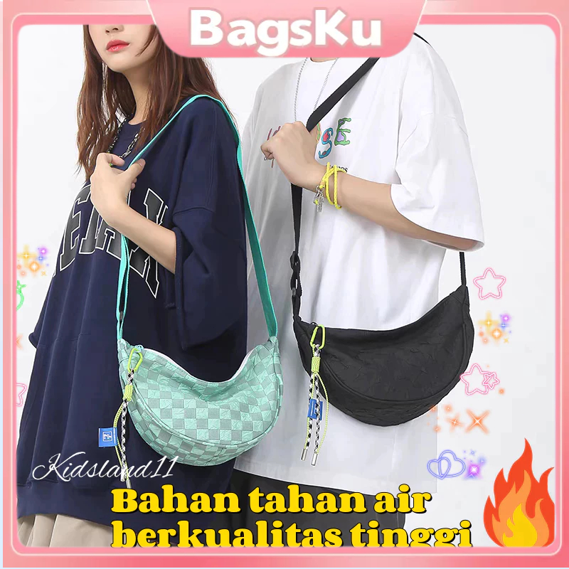 Kisi Sling Bag Tas Selempang Resleting Lucu Aesthetic Wanita Sekolah Kuliah Korean Style Tas Bahu Pa