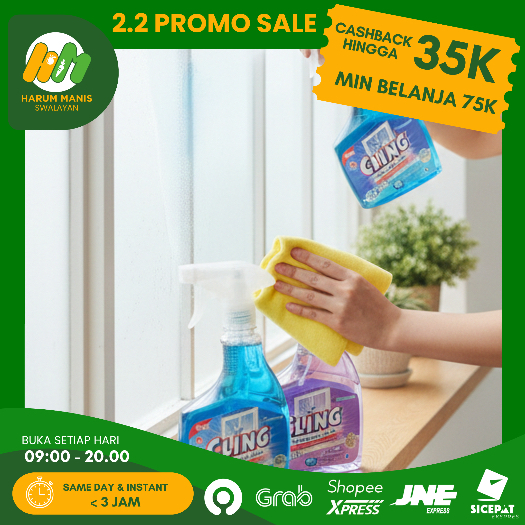 CLING 440ML / CLING BOTOL SPRAY / CLING PEMBERSIH KACA