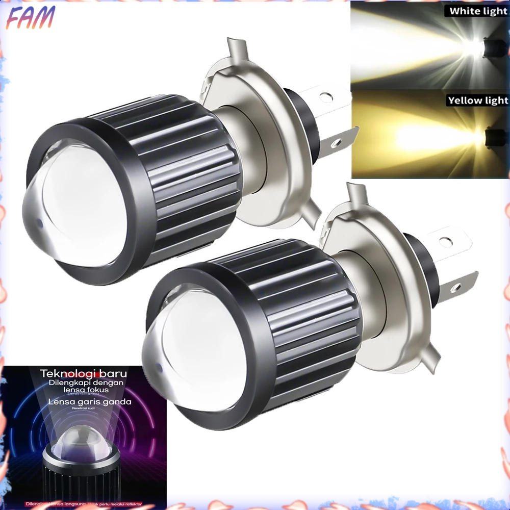 Lampu LED Utama Motor Mobil H4 Laser 2 Warna/Lampu LED Laser D2 H4 High Low 35 Watt 9V-24V/Lampu LED