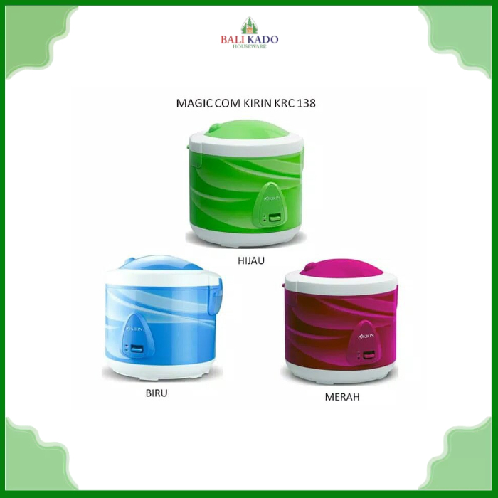 Kirin Rice Cooker 2 Liter KRC-138 (Rainbow Series) / Magic Com 2L Kirin KRC 138 - Garansi 1 Tahun