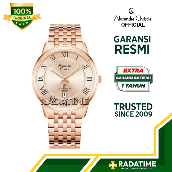 Jam Tangan Pria Alexandre Christie 8709 MDBRGLNRM Slim Elegance Sapphire 100% Original