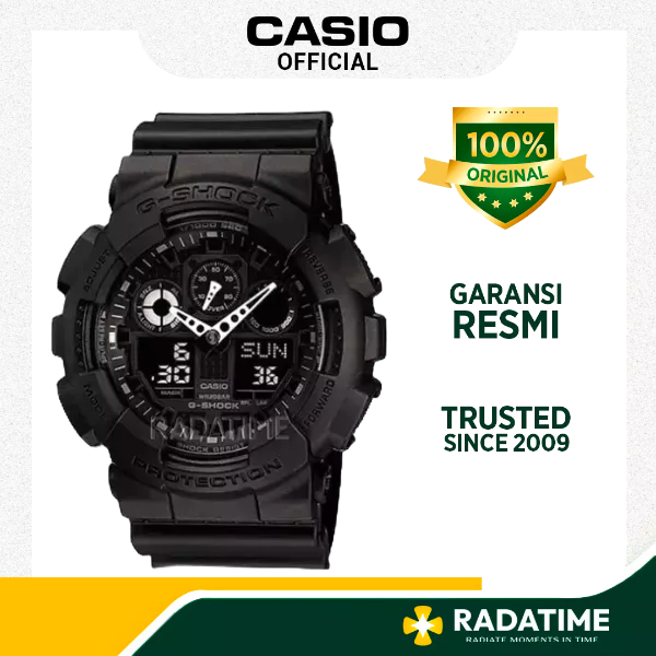 Jam Tangan Pria Casio G-Shock Standard Analog-Digital 100% Original Resin GA-100-1A1DR