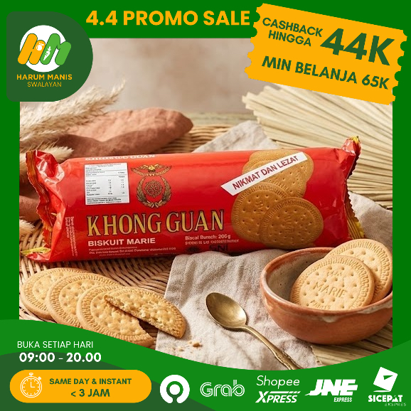 KHONG GUAN MARIE BISCUITS 225GR / BISKUIT KHONG GUAN / BISKUIT MARIE KHONG GUAN