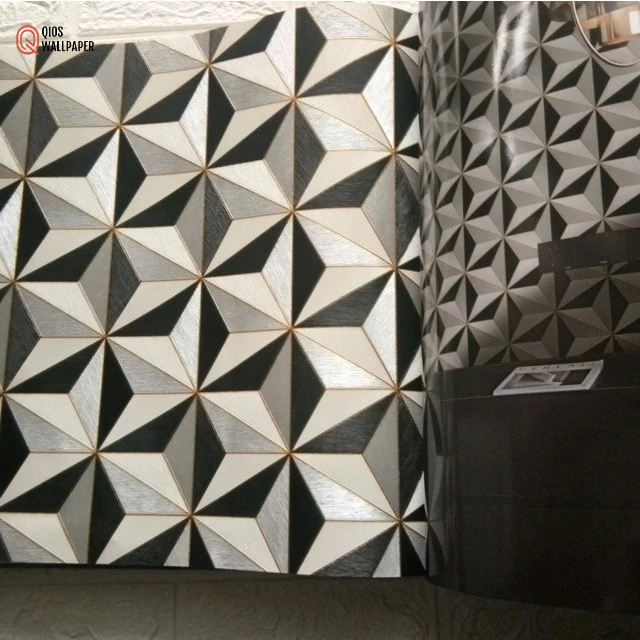 Wallpaper Dinding Premium Motif 3D Background Dinding Ruangan TV 10m - hitam putih